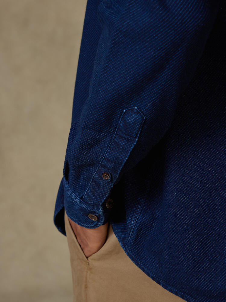 Tailiertes Hemd Hawke indigo - Button-Down-Kragen