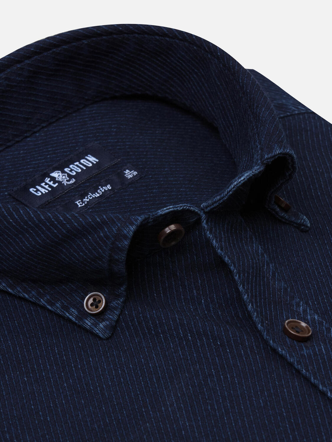 Tailiertes Hemd Hawke indigo - Button-Down-Kragen