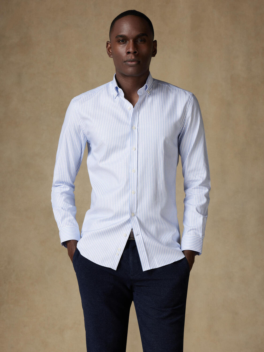 Hebert sky stripe slim fit shirt  - Button down collar