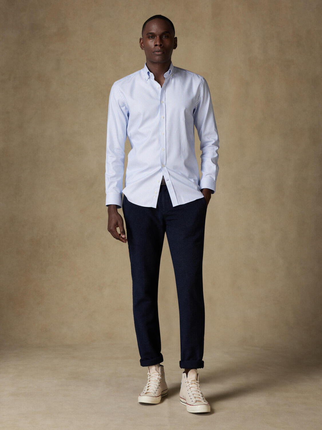 Hebert sky stripe slim fit shirt  - Button down collar