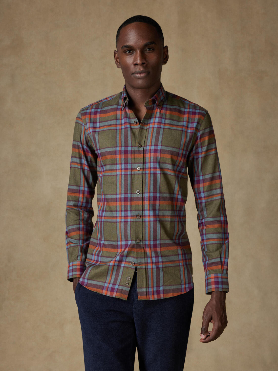 Hector Tartan slim fit shirt - Button down collar