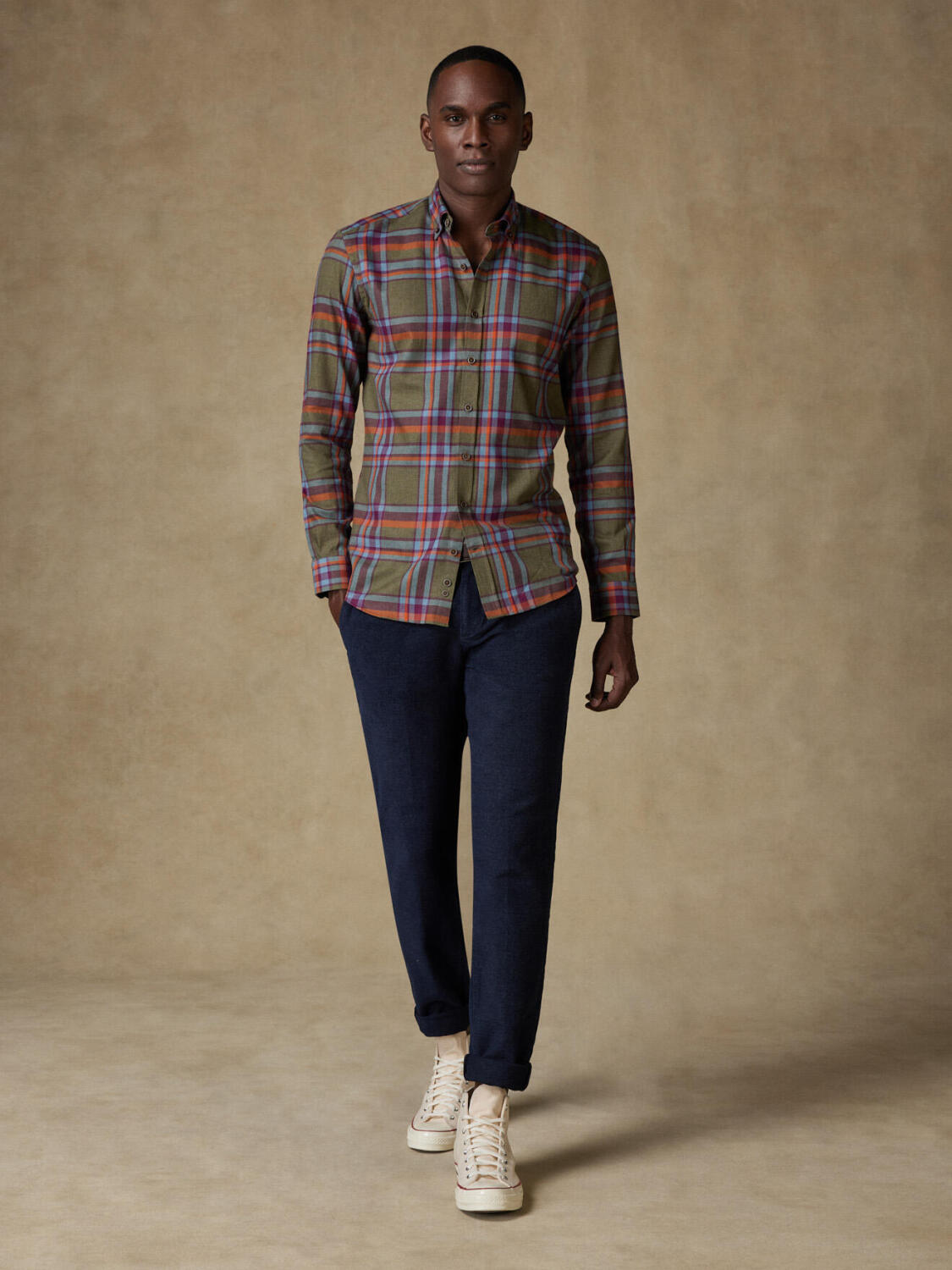 Hector Tartan slim fit shirt - Button down collar