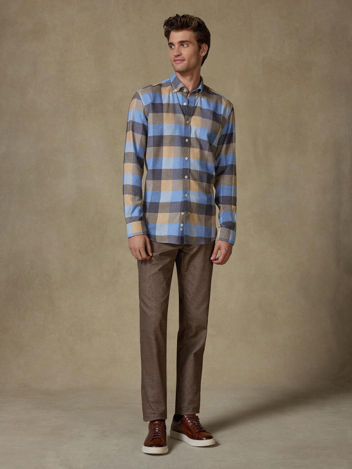 Tailiertes Hemd Howler aus Flanell - Button-Down-Kragen