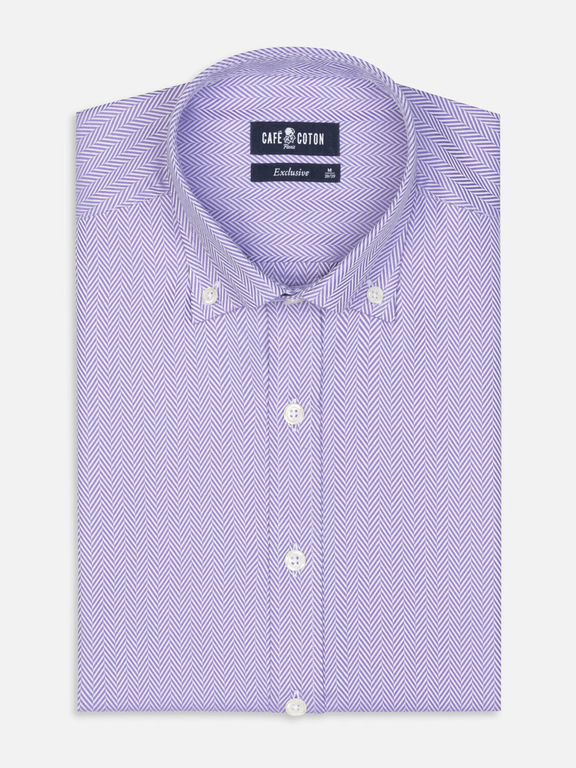 Parma Visgraat Slim fit overhemd - Button-down kraag