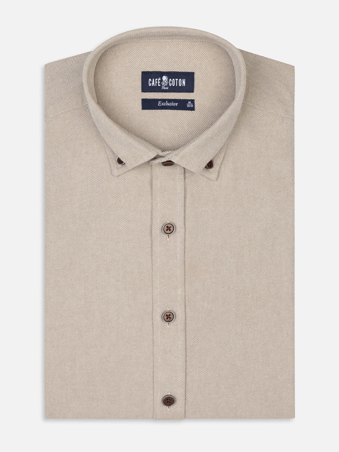 Camicia slim fit Iseo in cotone drill - Con bottoni