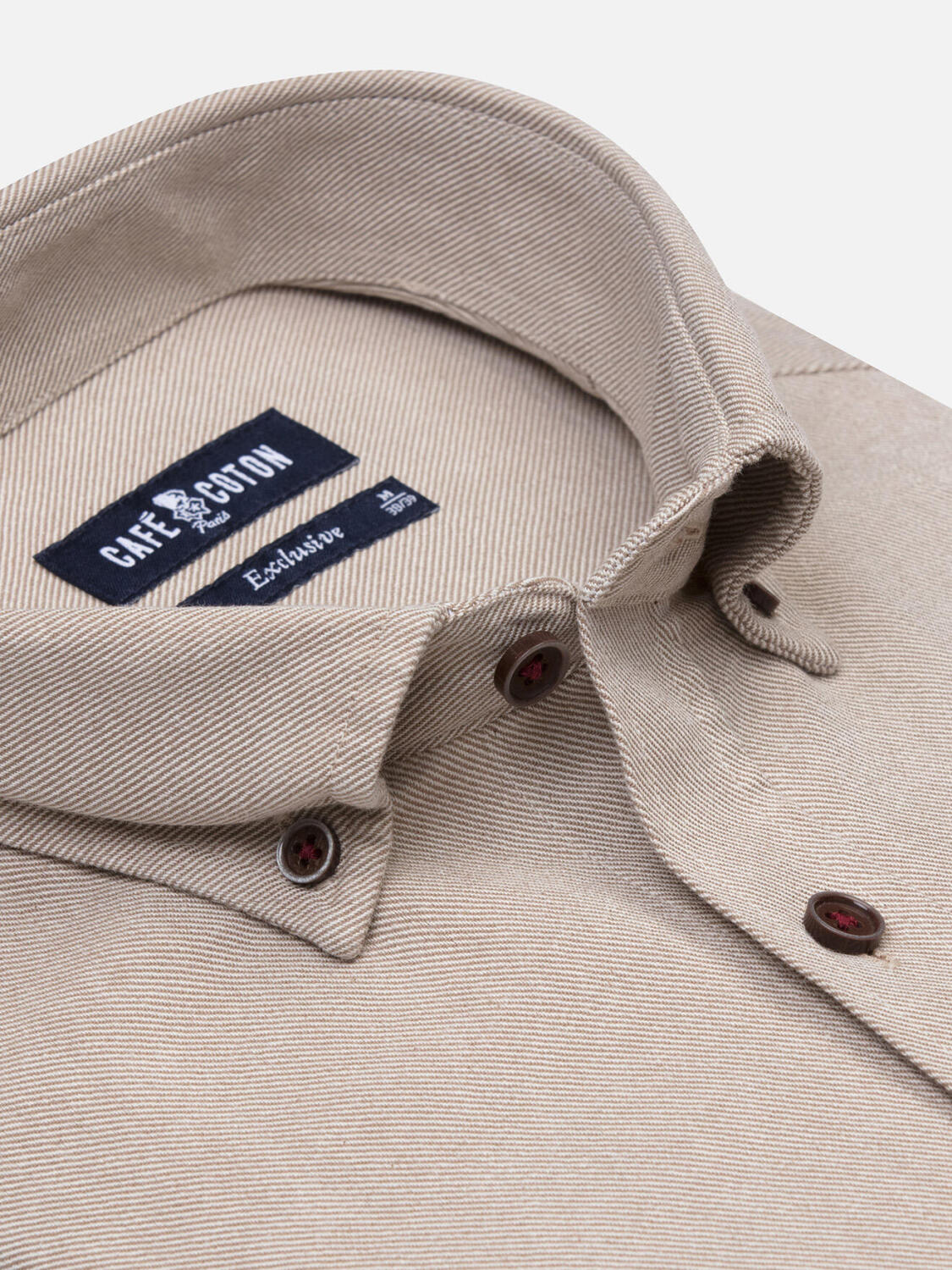 Camicia slim fit Iseo in cotone drill - Con bottoni