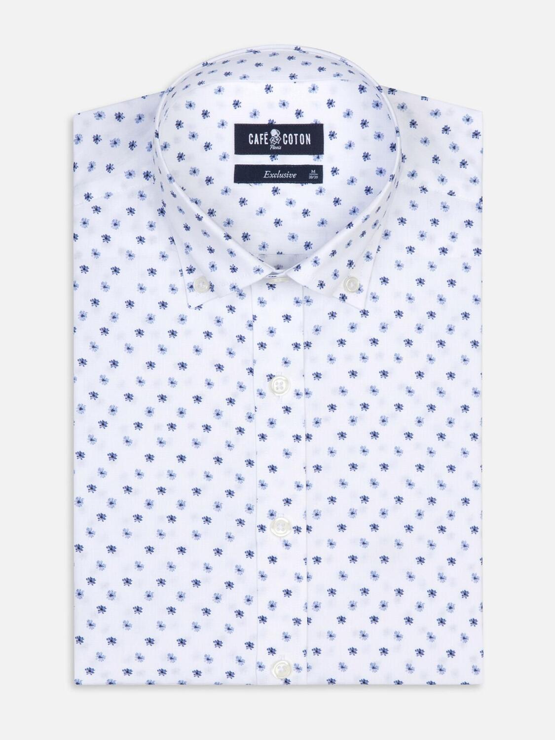 Tailliertes Hemd Jasper mit Blumendruck - Button-Down-Kragen