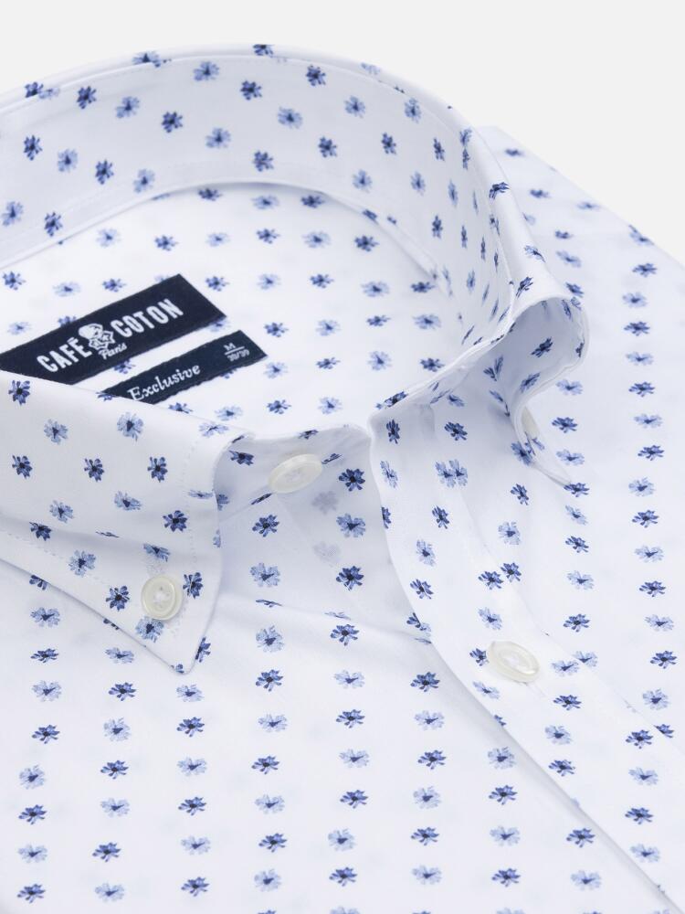 Jasper Slim Fit overhemd met bloemenprint - Button Down kraag