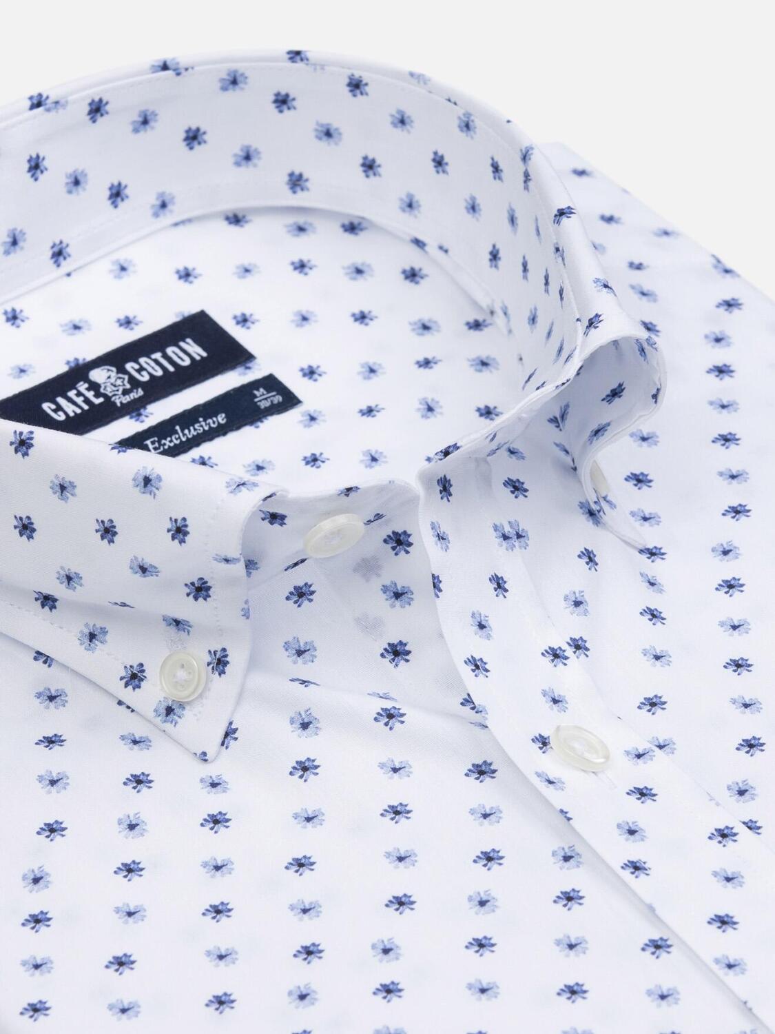 Tailliertes Hemd Jasper mit Blumendruck - Button-Down-Kragen