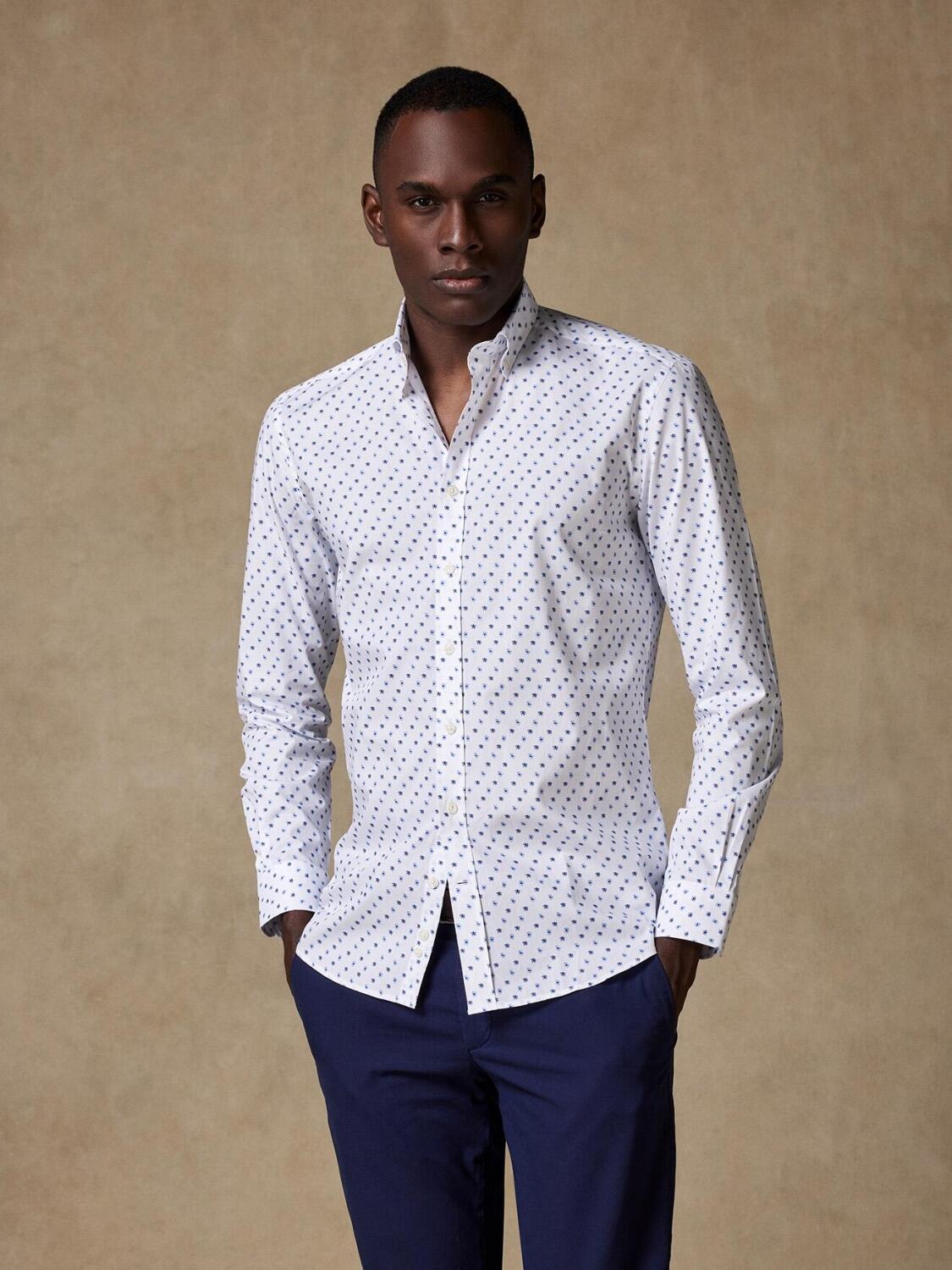 Tailliertes Hemd Jasper mit Blumendruck - Button-Down-Kragen