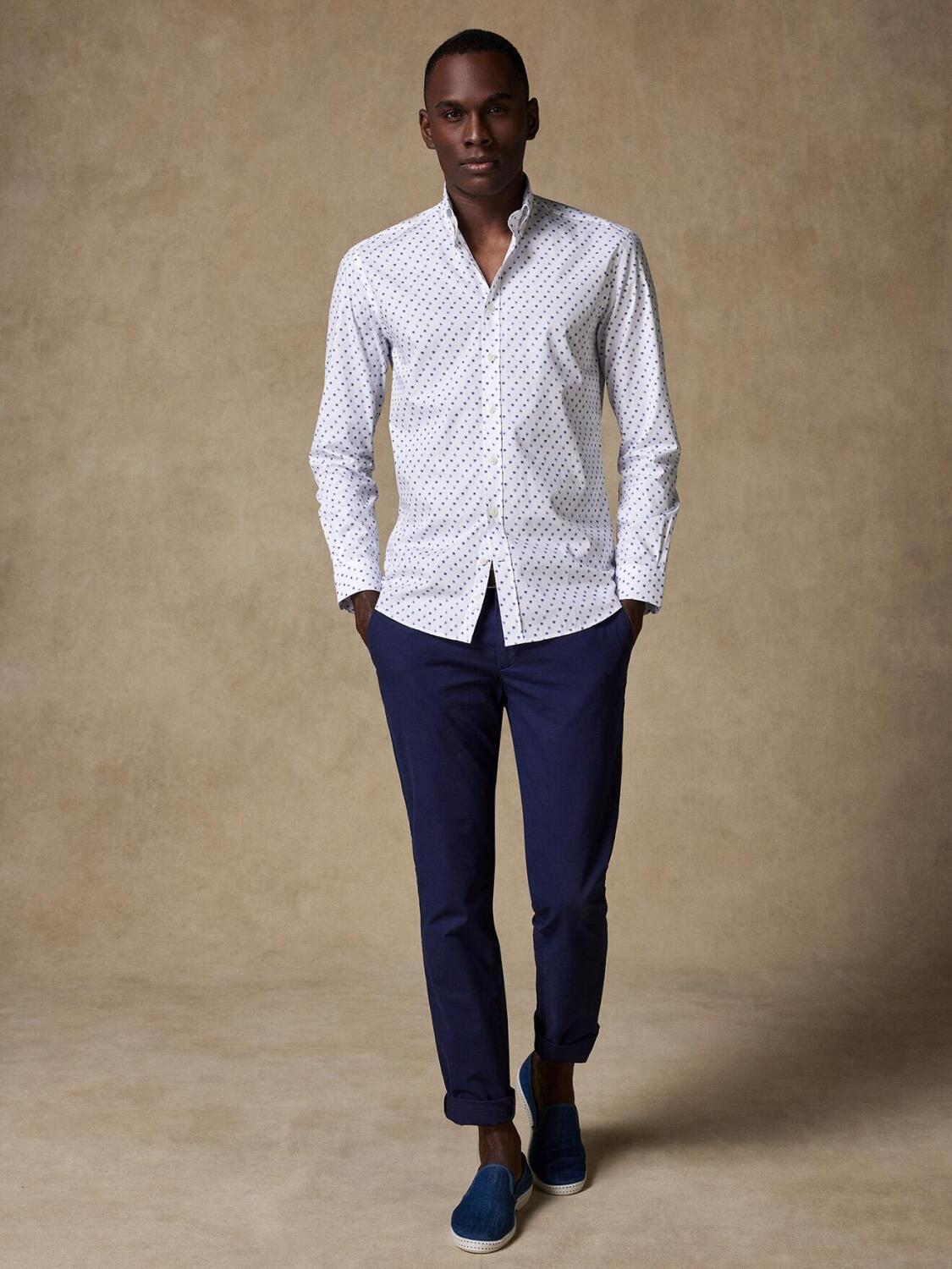 Tailliertes Hemd Jasper mit Blumendruck - Button-Down-Kragen