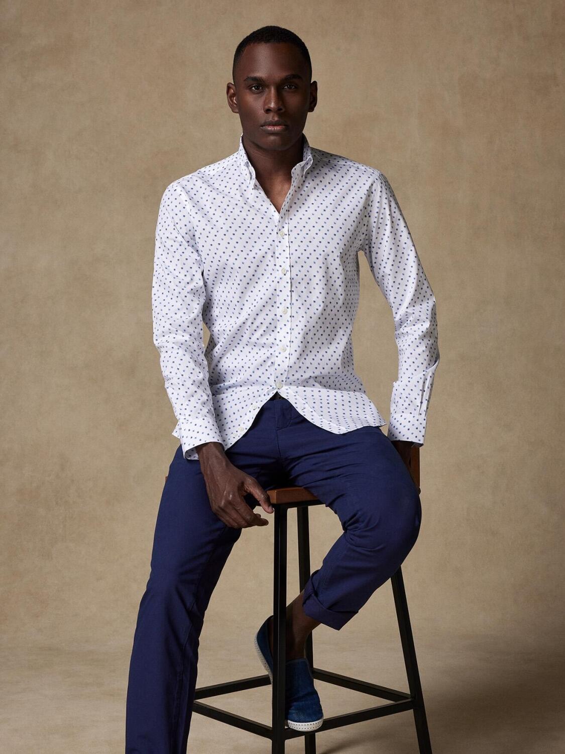 Tailliertes Hemd Jasper mit Blumendruck - Button-Down-Kragen