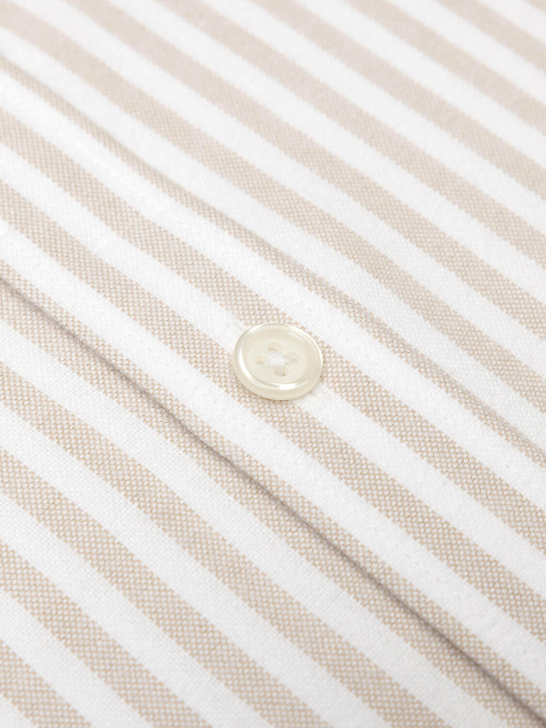 Jayden beige brushed oxford slim fit shirt - Button-down collar