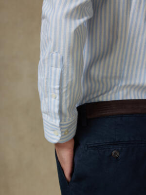 Jaylen sky brushed oxford slim fit shirt - Button-down collar