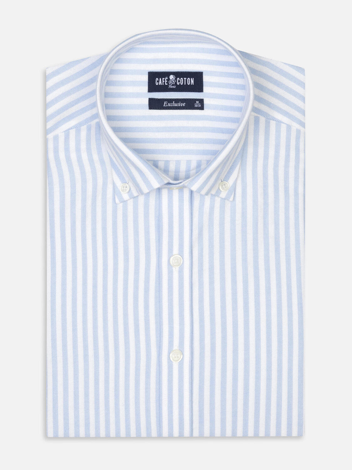 Jaylen sky brushed oxford slim fit shirt - Button-down collar