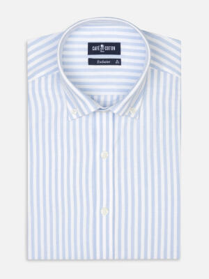 Jaylen sky brushed oxford slim fit shirt - Button-down collar