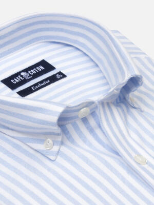 Jaylen sky brushed oxford slim fit shirt - Button-down collar