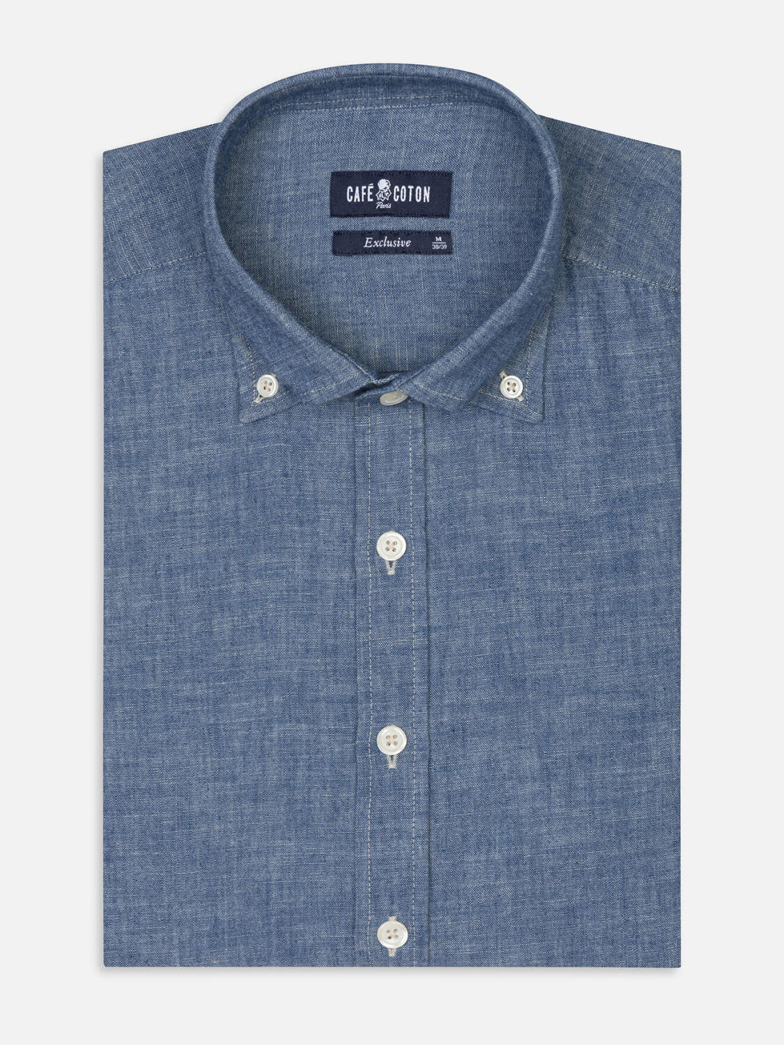Camisa ajustada Jef chambray - Con botones