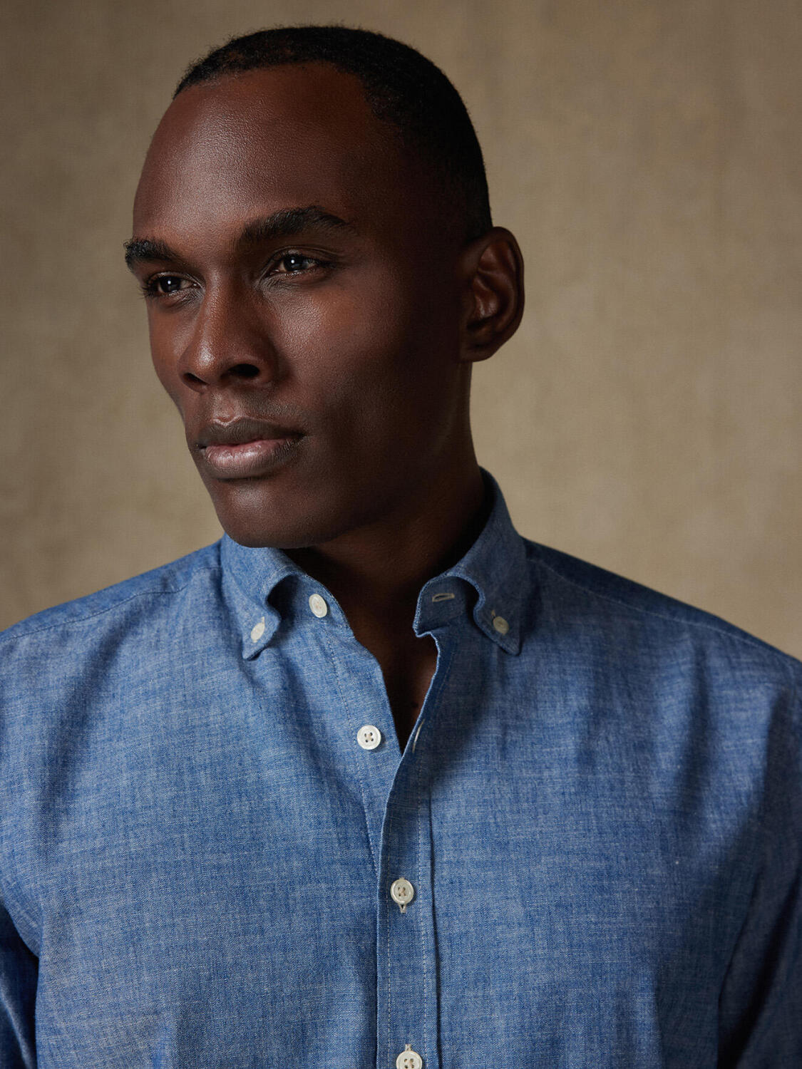 Camisa ajustada Jef chambray - Con botones