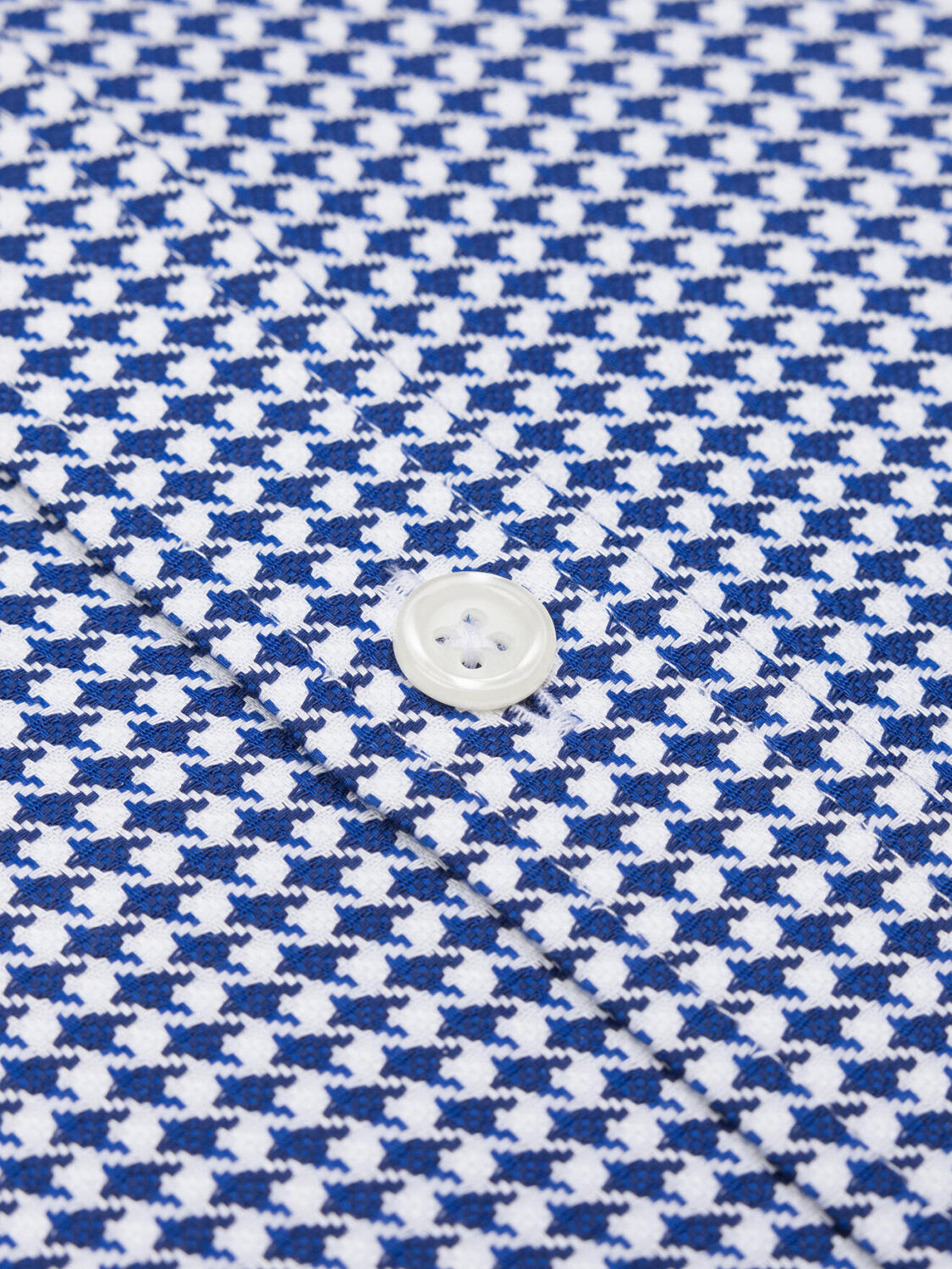 Chemise cintrée Leelan texturée marine  - Col Boutonné