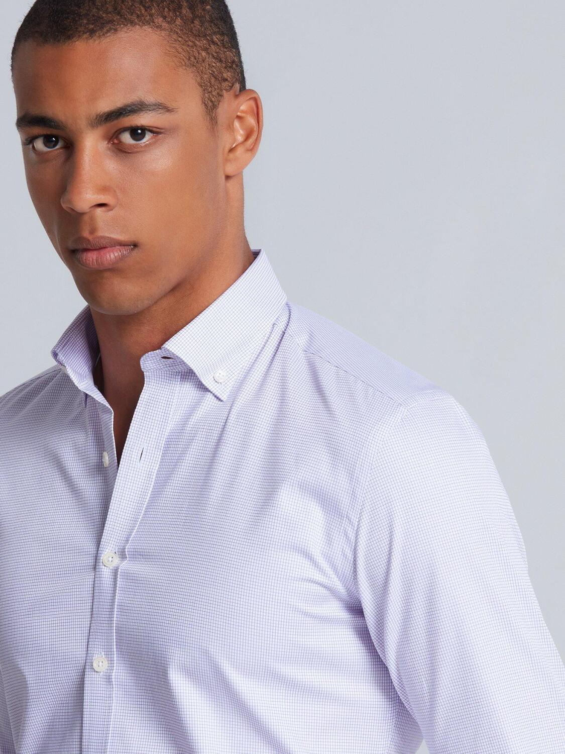 Tailliertes Hemd Lenny mit Karos in parma - Button-Down-Kragen