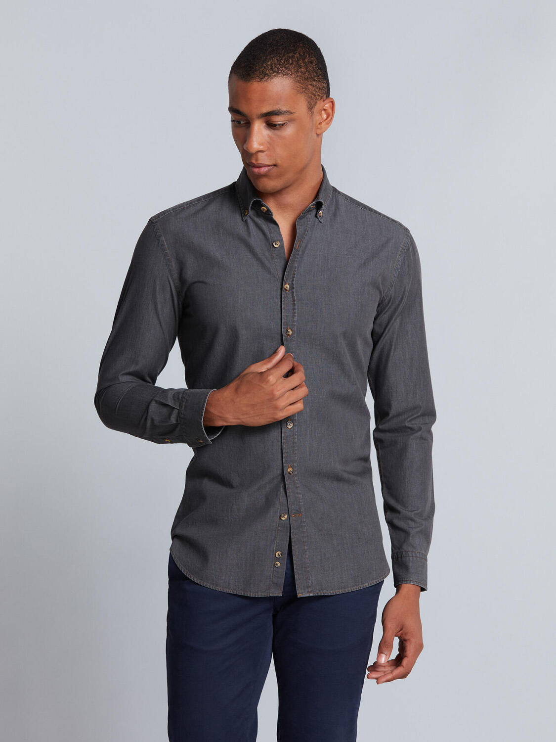 Slim-fit overhemd Lou - Knoopkraag