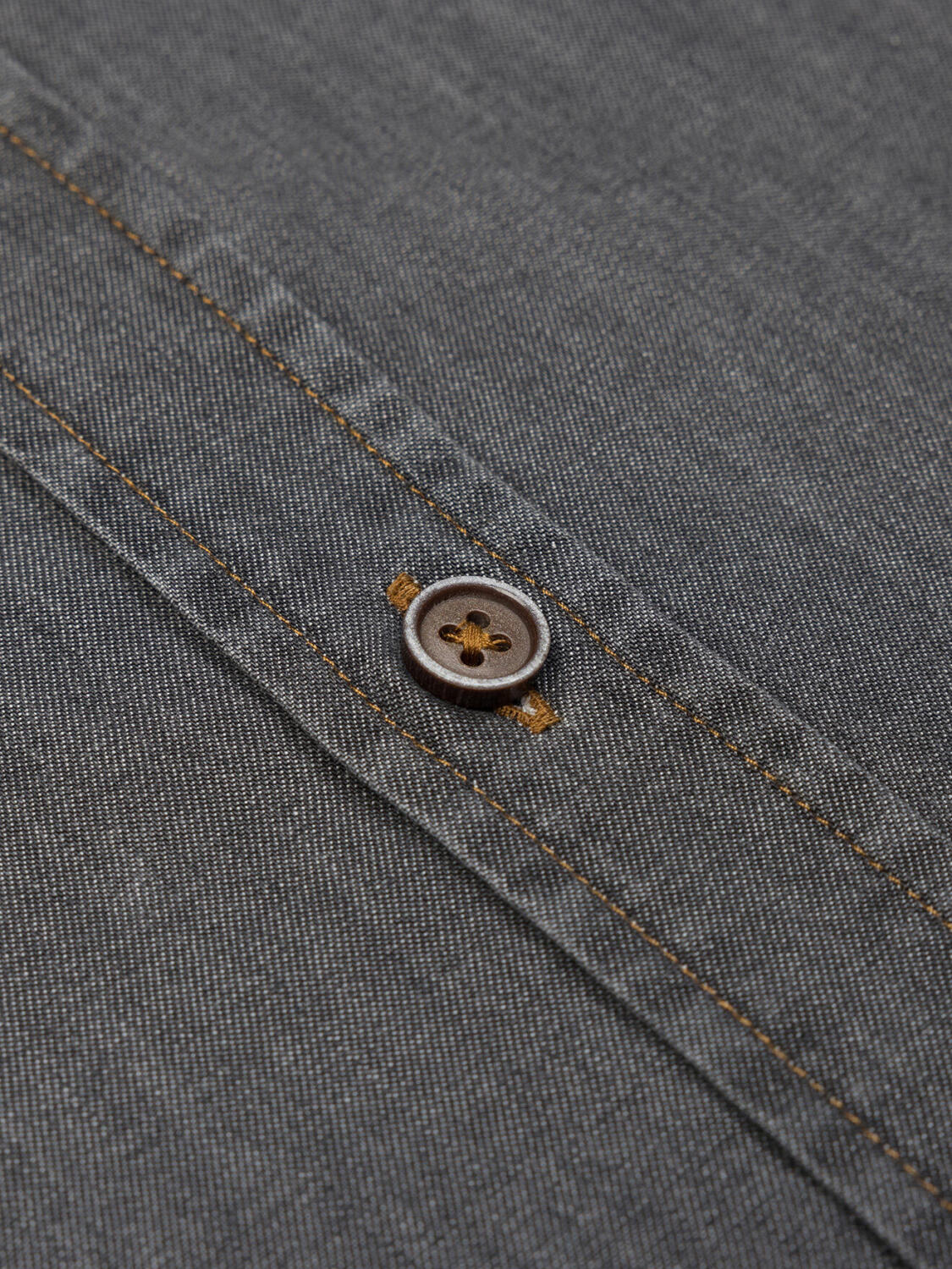 Tailliertes Tailliertes Hemd Lou aus grauem Denim  - Buttondown Kragen