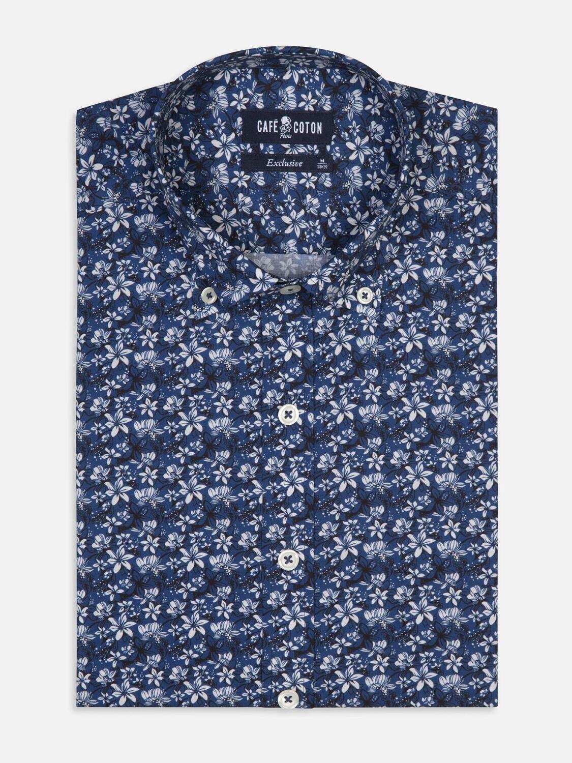 Mael slim-fit overhemd met bloemenprint - Button-down kraag