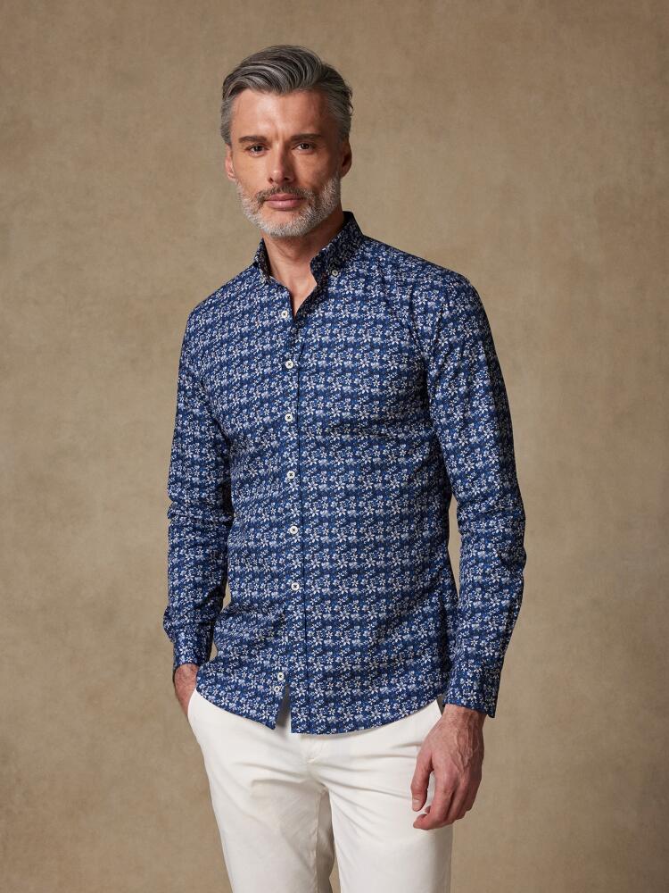 Mael camisa ajustada estampado floral - Cuello con botones