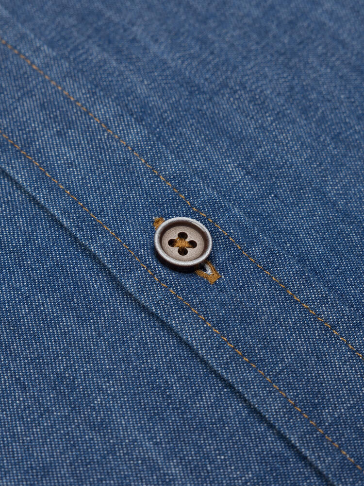 Chemise cintrée Malo en denim - Col Boutonné