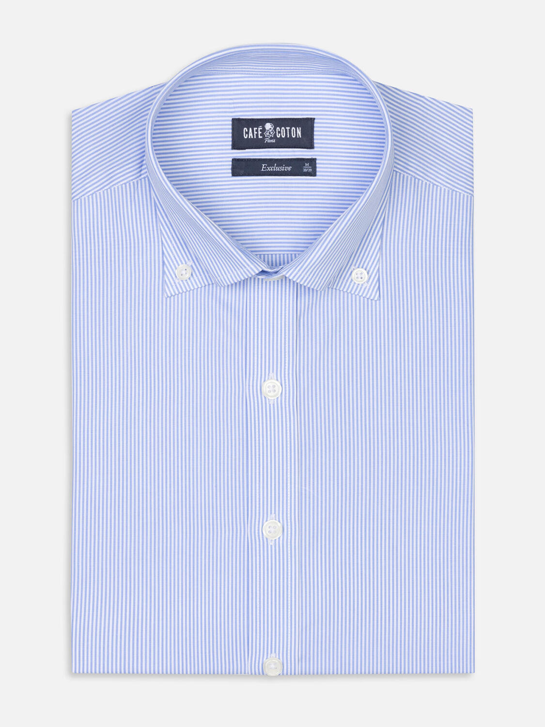 Menthon sky stripe slim fit shirt - Button down collar