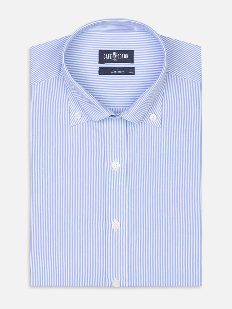 Menthon sky stripe slim fit shirt - Button down collar