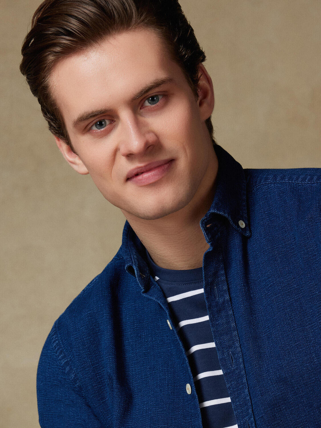 Mercer slim fit shirt indigo - Button-down collar