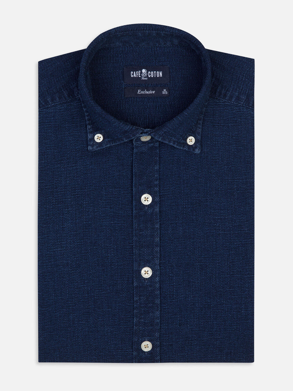Mercer slim fit shirt indigo - Button-down collar