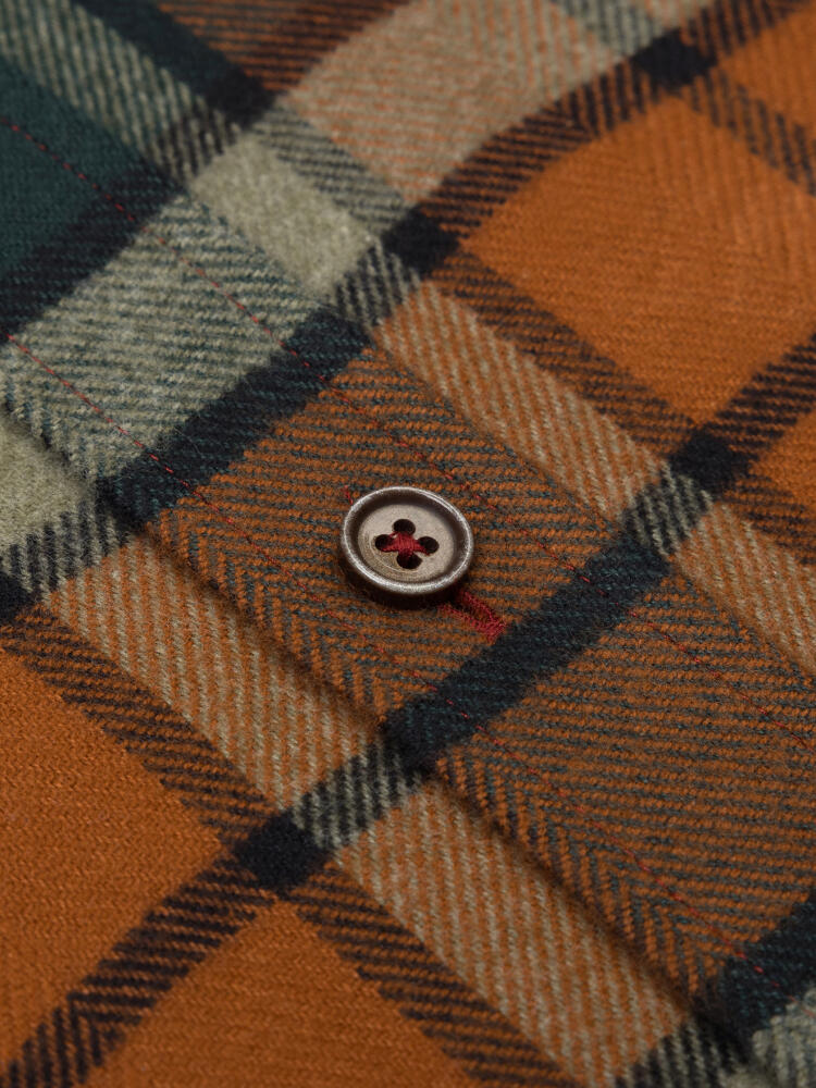 Camicia slim fit Nix in flanella - Cuello button-down