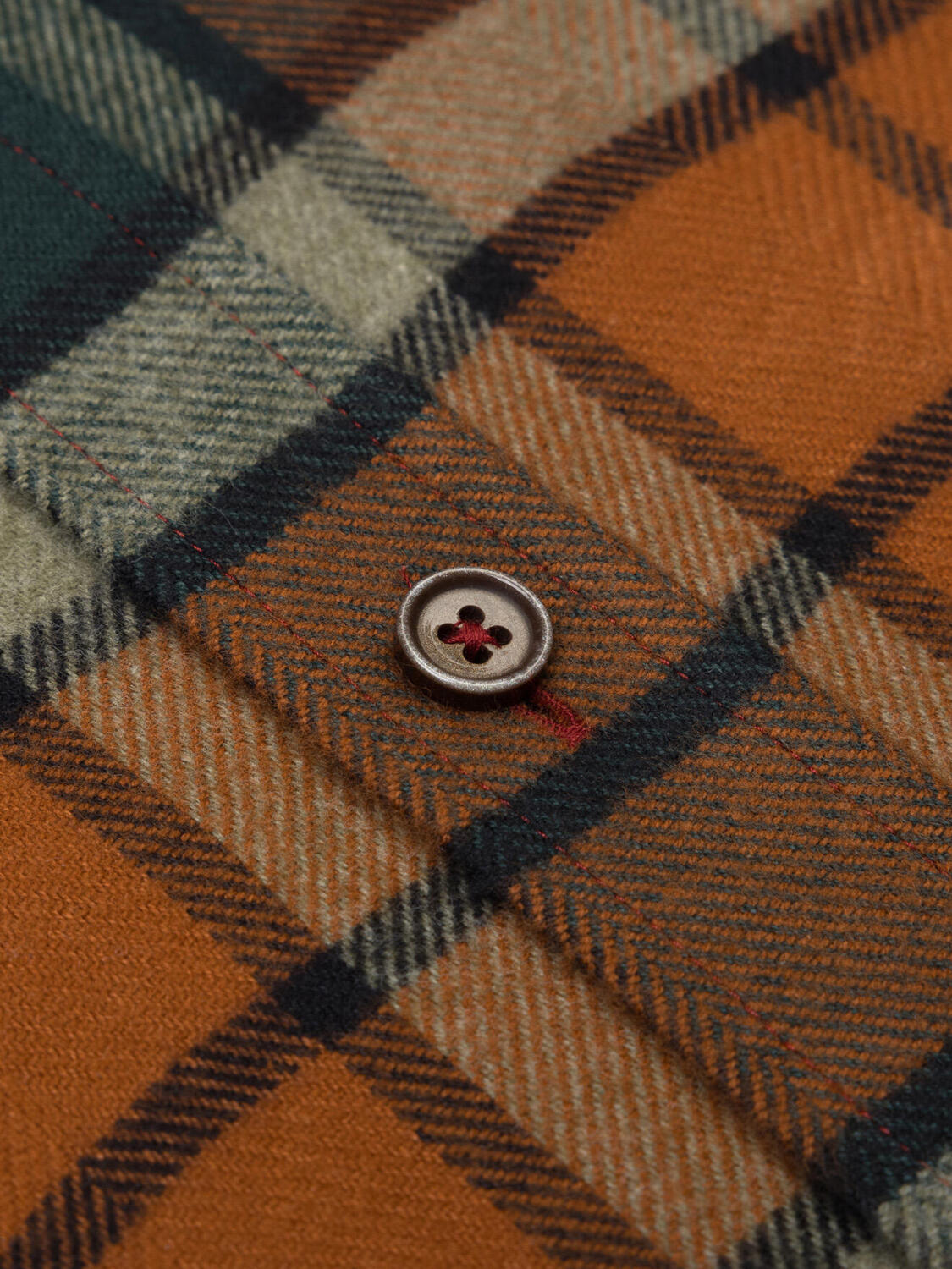 Camicia slim fit Nix in flanella - Cuello button-down