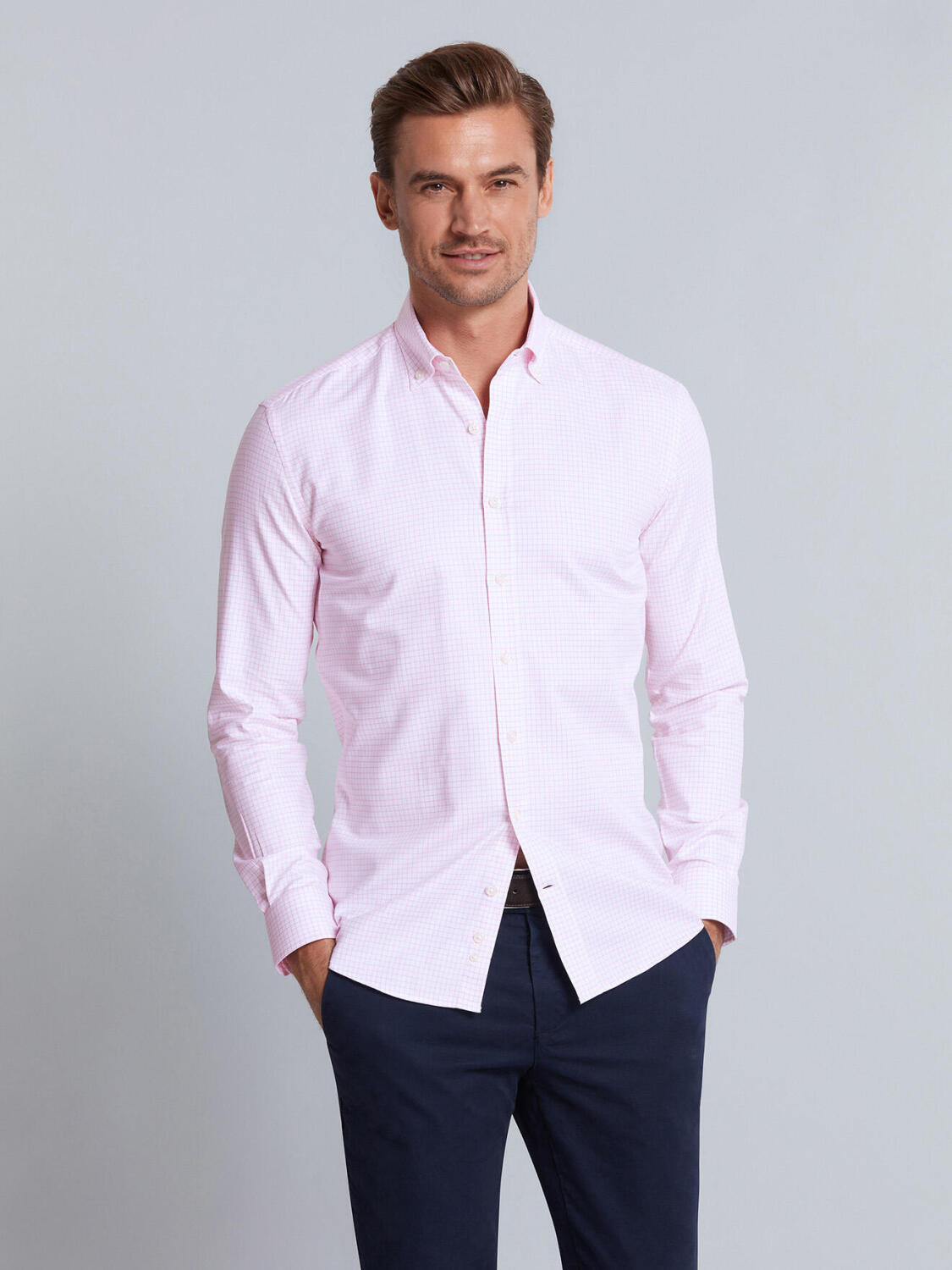 Tailliertes Hemd Oleg - Button-Down-Kragen