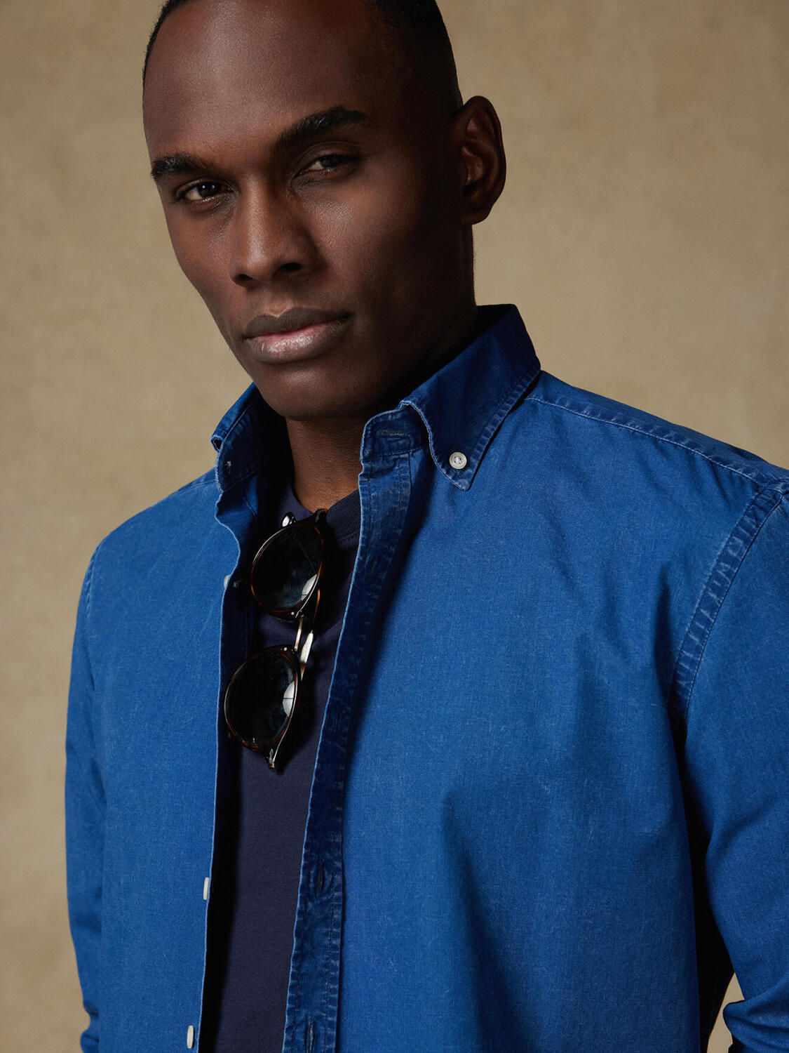 Paga slim fit shirt indigo   - Button down collar