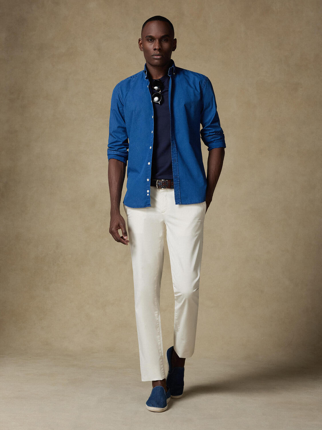 Paga slim fit shirt indigo   - Button down collar