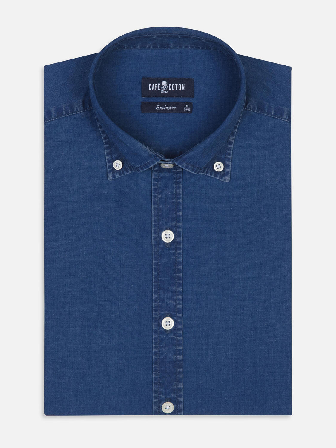 Paga slim fit shirt indigo   - Button down collar