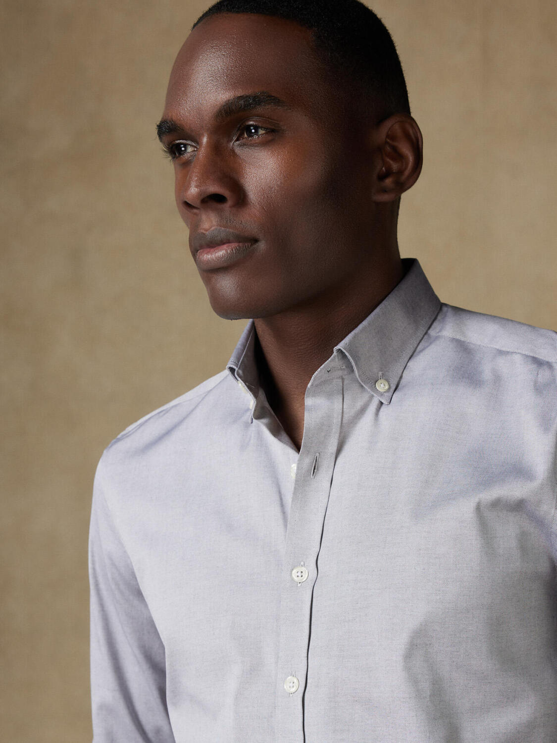 Grijs Slim fit overhemd  - Button-down kraag