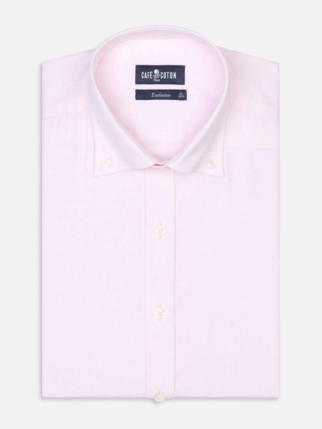 Tailliertes Tailliertes Hemd aus Pin Point rosa - Buttondown Kragen