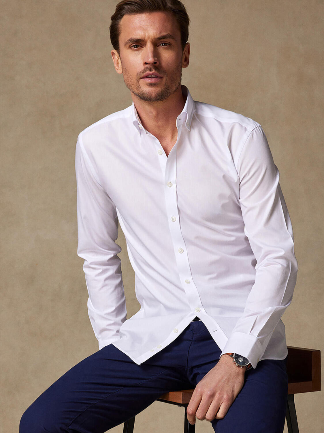 PopelineTailliertes Tailliertes Hemd weiß - Buttondown Kragen