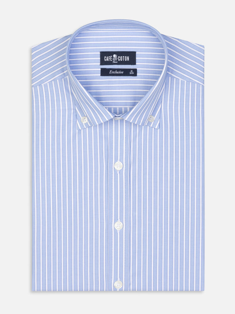 Shepherd sky stripe slim fit shirt  - Button down collar