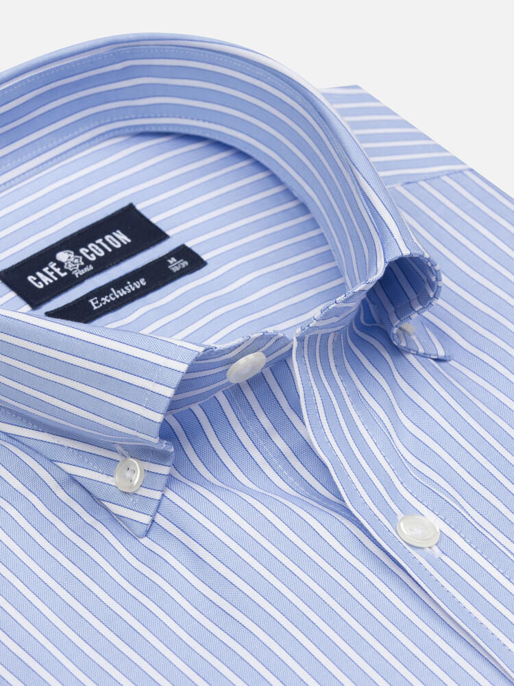 Shepherd sky stripe slim fit shirt  - Button down collar