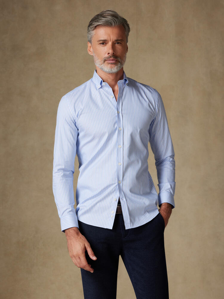 Shepherd sky stripe slim fit shirt  - Button down collar