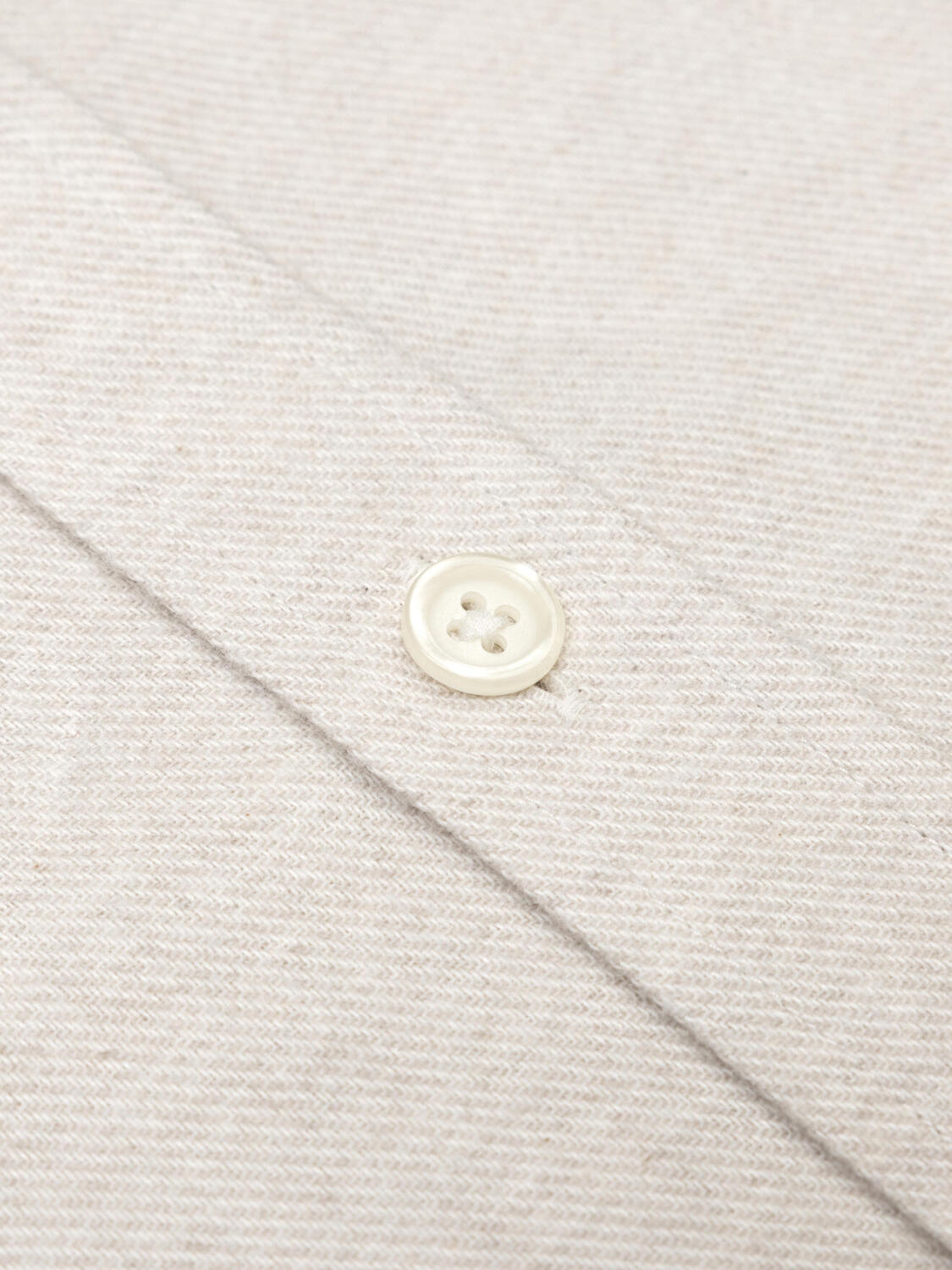 Storm off-white flannel slim fit shirt - Button-down collar