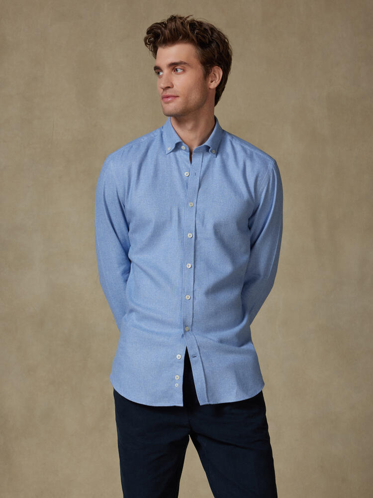 Storm sky flannel slim fit shirt - Button-down collar
