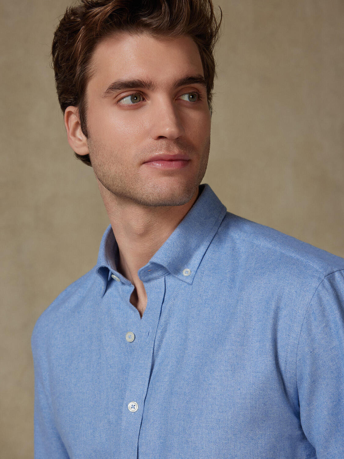 Storm sky flannel slim fit shirt - Button-down collar