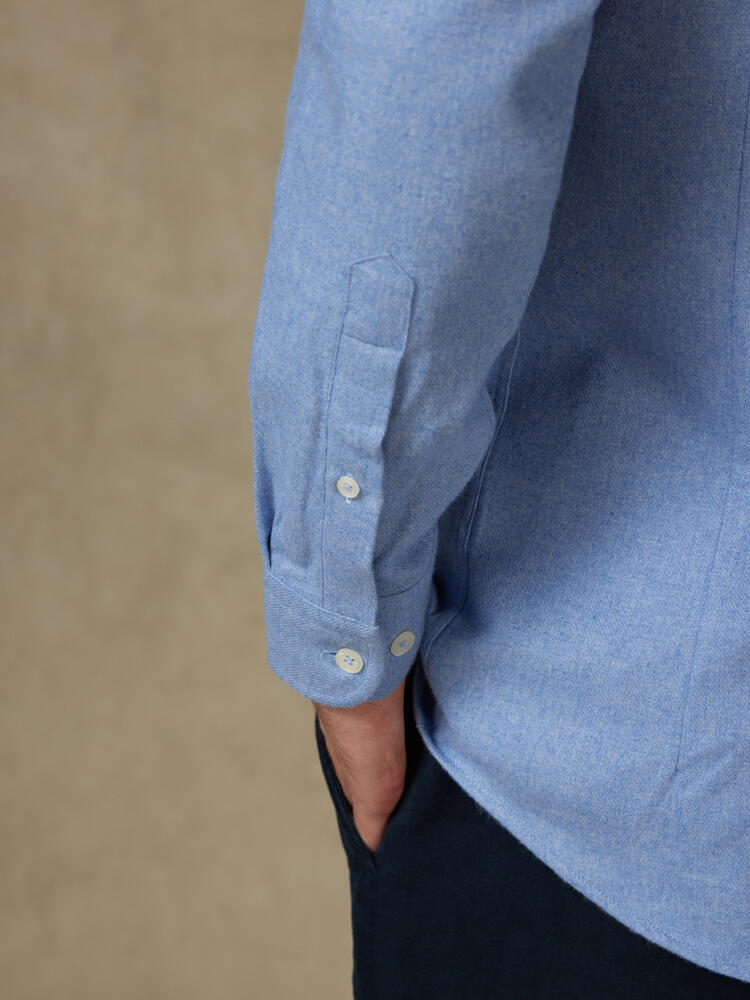 Storm sky flannel slim fit shirt - Button-down collar
